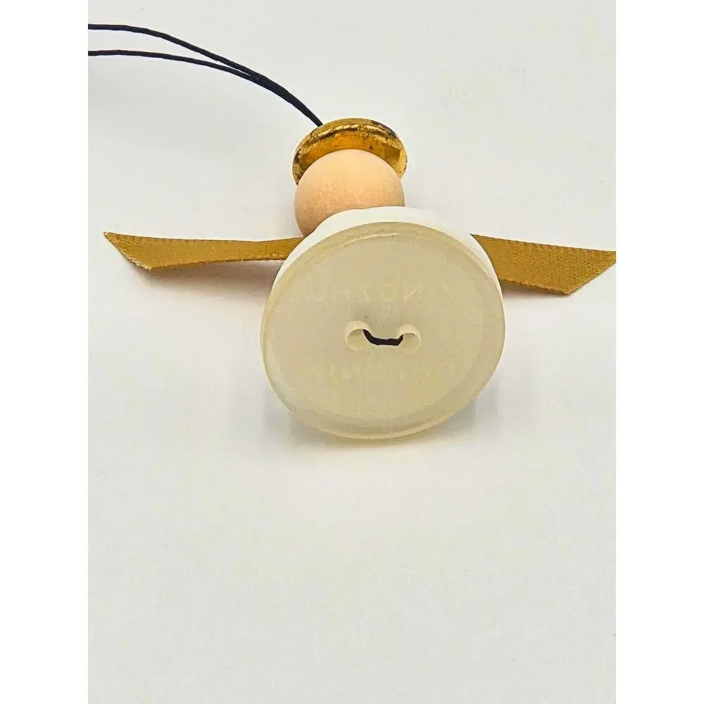 Stacked Button Angel Ornament, White Upcycled Holiday Decor, Crafter Gift
